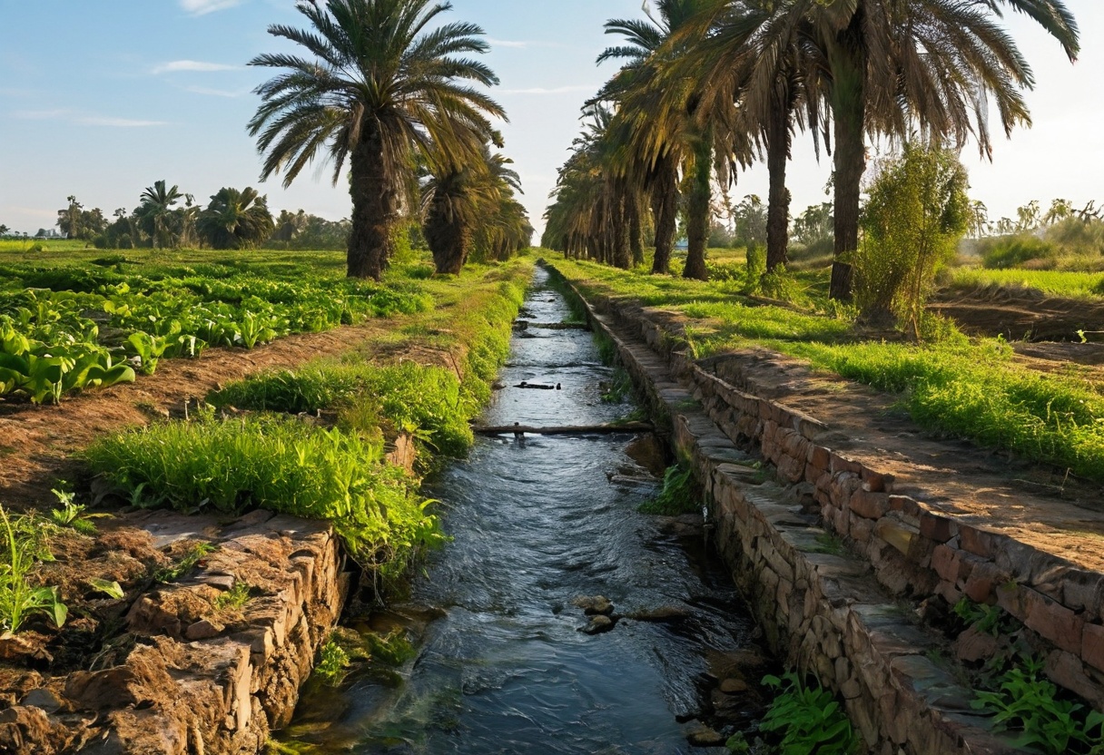Steam irrigation channel at a latifundium